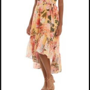 Vince Camuto floral Sleeveless Halter Neck Printed Flare midi Dress